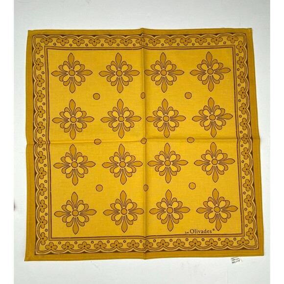 Les Olivades Napkins Set of 2 Yellow Floral Provencal 100% Cotton 18.5" Square - Picture 6 of 6
